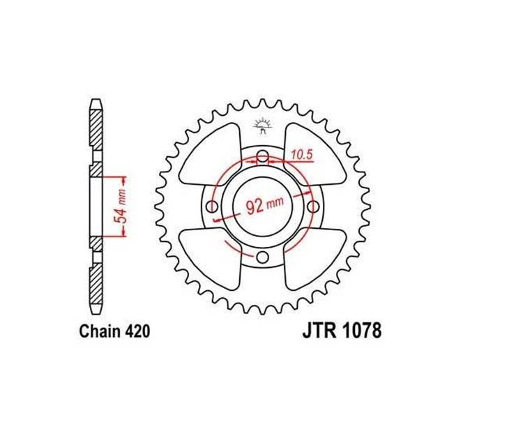 CORONA JT 1078 de acero con 47 dientes